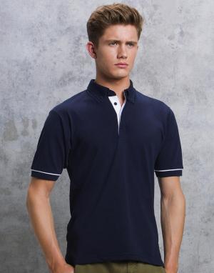 Contrast Button Down Collar Polo : Polos