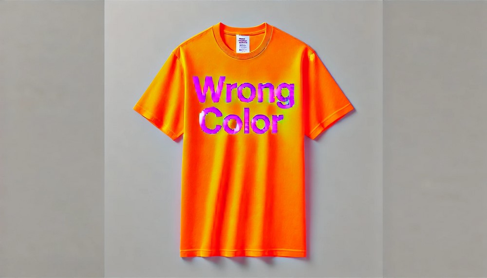 t-shirts personnalisés mauvaises couleurs erreur